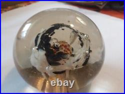 Rare vintage art glass paperweight, marked unidentified, 41/2 inches wide