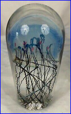 Richard Satava Moon Jellyfish Art Glass Sculpture Paperweight Sea Ocean 5.25