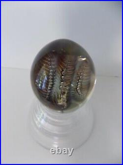 Robert Burch Glass Paperweight with Controlled Bubbles Signed By Artist 1987
