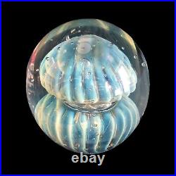 Robert Eickholt Art Glass Paperweight Jellyfish Controlled Bubbles 1984