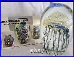 Robert Eickholt Jellyfish Paperweight Signed Studio Art Glass X Large 5.8