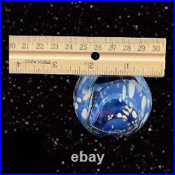 Robert Eickholt Paperweight Glass Free Form Different Tones of Blue 1991 Vtg