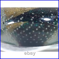 Robert Eickholt XL 6 Disc Art Glass Paperweight Bubble Aventurine Dichroic