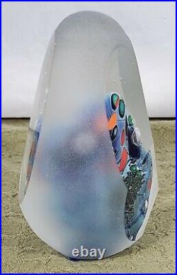 Rollin Karg Signed Dichroic Art Glass Sculpture Paperweight