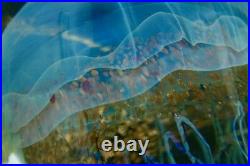 SATAVA Large Moon Jellyfish Art Glass Sculpture/Paperweight, Apr 10Hx4.5W