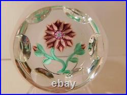 SCARCE & Vintage Peter McDougall DAFFODIL FLOWER & Buds Art Glass Paperweight
