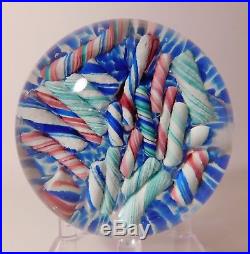 SCARCE and LOVELY Ed Rithner Vintage RAINBOW COLORED CANDY CANES Paperweight