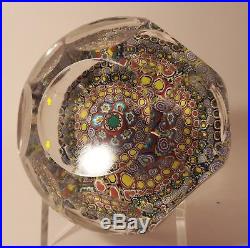 SCARCE and Vintage JOHN GENTILE CLOSED PACKED MILLEFIORI Art Glass Paperweight