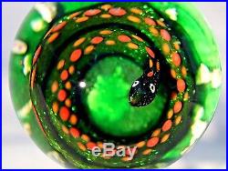 SPACTACULAR Vintage PAUL YSART SNAKE with Awesome PATTERN Art Glass Paperweight
