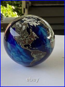 SPECTACULAR! World Paper weight by Lundberg Studios ART GLASS