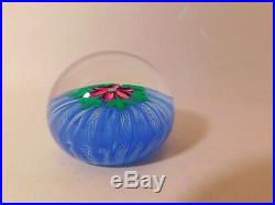 SPLENDID & SCARCE 1998A Perthshire with a PINK FLOWER Art Glass Paperweight