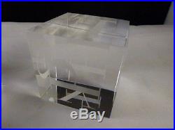 STEUBEN Glass Crystal LOVE HOPE Block Cube Paperweight signed vintage