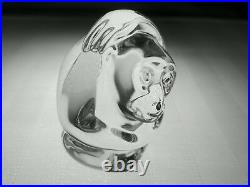 STEUBEN Glass MONKEY Hand Cooler Signed Crystal Paperweight BRAND NEW