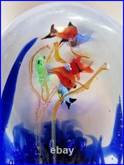 STUNNING Dreamy Italian Murano Aquarium Fish Seahorse Bubble Paperweight 7.5