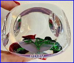 Saint Louis 1978 Limited Edition Faceted Rose Art Glass Paperweight