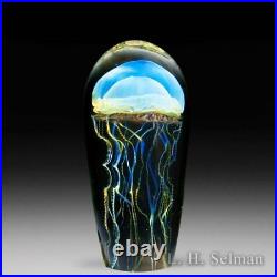 Satava Art Glass Moon Jellyfish glass paperweight