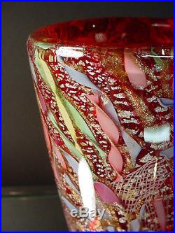 Scarce A. V. E. M. Italian Glass Vintage Tutti Frutti Paperweight Vase Murano Eames