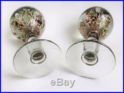 Scarce Pair Antique Vintage Wig Stands Paperweight End Of Day Glass