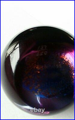 Scotland Caithness 139/650 Glass Paperweight'Angelina' Purple Blue Green Bubble