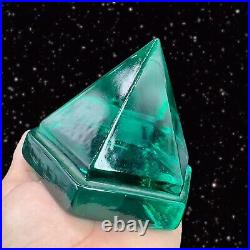 Ship Deck Hexagonal Pyramid Prism Emerald Green Nautical Maritime Paperweight