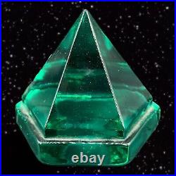 Ship Deck Hexagonal Pyramid Prism Emerald Green Nautical Maritime Paperweight