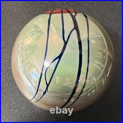 Signed CORREIA Studios Red Sun & Birds Art Glass Paperweight 3 EXCELLENT +++