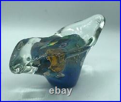 Signed Elaine Hyde Coral Reef Art Glass Paperweight