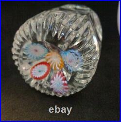 Signed FRED OGREN Studio Art Glass Millefiori Faceted 3.60 Paperweight Bubble