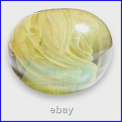 Signed Gilbert Johnson Glass 1982 Opalescent Veils Paperweight