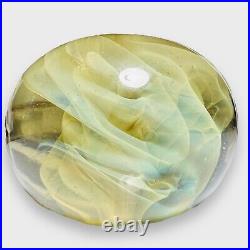 Signed Gilbert Johnson Glass 1982 Opalescent Veils Paperweight