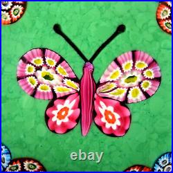 Signed Paul YSART Millefiori Butterfly with Garland
