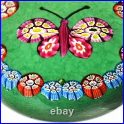 Signed Paul YSART Millefiori Butterfly with Garland