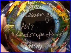 Signed Shawn Messenger Glass Landscape Series Gazing Ball Paperweight Magnum