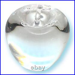 Signed Steuben Crystal Temptation Apple Figural Paperweight