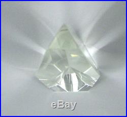 Solid Glass Paperweight Obelisk Clear Prism Unsigned 5 Inch Vintage Tabletop