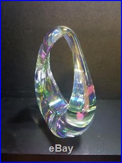 Spectacular Eickholt vintage glass sculpture paperweight, etched signature, 1998
