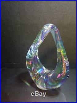 Spectacular Eickholt vintage glass sculpture paperweight, etched signature, 1998