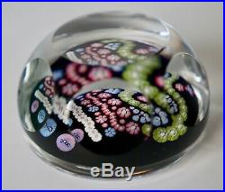 Spectacular WHITEFRIARS Vivid MILLEFIORI Art Glass PAPERWEIGHT Vintage Label On