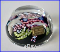 Spectacular WHITEFRIARS Vivid MILLEFIORI Art Glass PAPERWEIGHT Vintage Label On