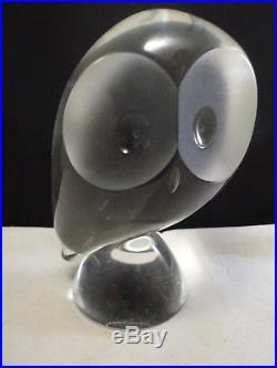 Steuben Crystal Owl by Donald Pollard art glass figurine paperweight Vintage