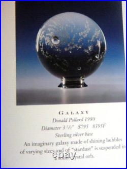 Steuben Glass GALAXY Crystal Orb on Sterling Base #8395 Donald Pollard 1980