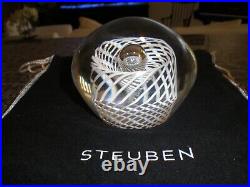 Steuben Spiral Swirl Large Paperweight G Thompson Design 7984 Signed VG C