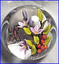 Stunning Colin Richardson 2014 Tropical Visitor Butterfly Blooms Paperweight
