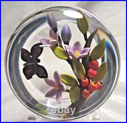 Stunning Colin Richardson 2014 Tropical Visitor Butterfly Blooms Paperweight