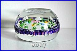 Stunning Vintage Perthshire Paperweight Central Flower & Buds with Millefiori