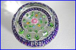 Stunning Vintage Perthshire Paperweight Central Flower & Buds with Millefiori