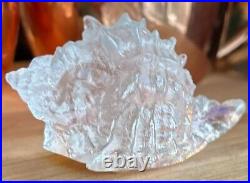 Stunning Vtg 90s Italian Iridescent Frosted Glass Seashell-Coastal-Traditional
