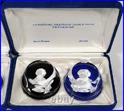 The Franklin Mint Bicentennial Collection Cameo Paperweights in Crystal Full Set
