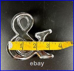 Tiffany & Co Crystal Ampersand Paperweight/Desk/Table Accessory. NEW. RARE