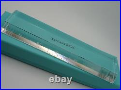 Tiffany & Co. Crystal Glass Paperweight Ruler in Tiffany Pouch and Box